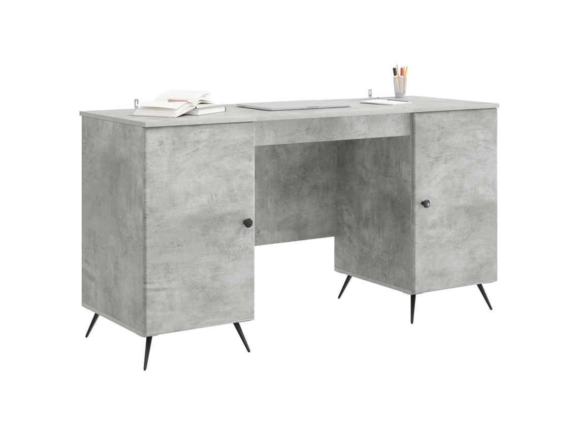 Maison Exclusive - Mesa gris cemento 142,5 x 50 x 75 cm, derivados de la madera