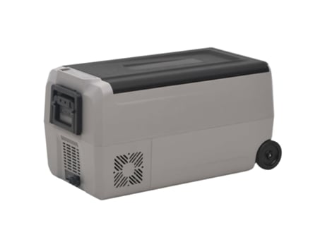 VIDAXL Nevera con ruedas y asa PP Y PE negro y gris 36 L