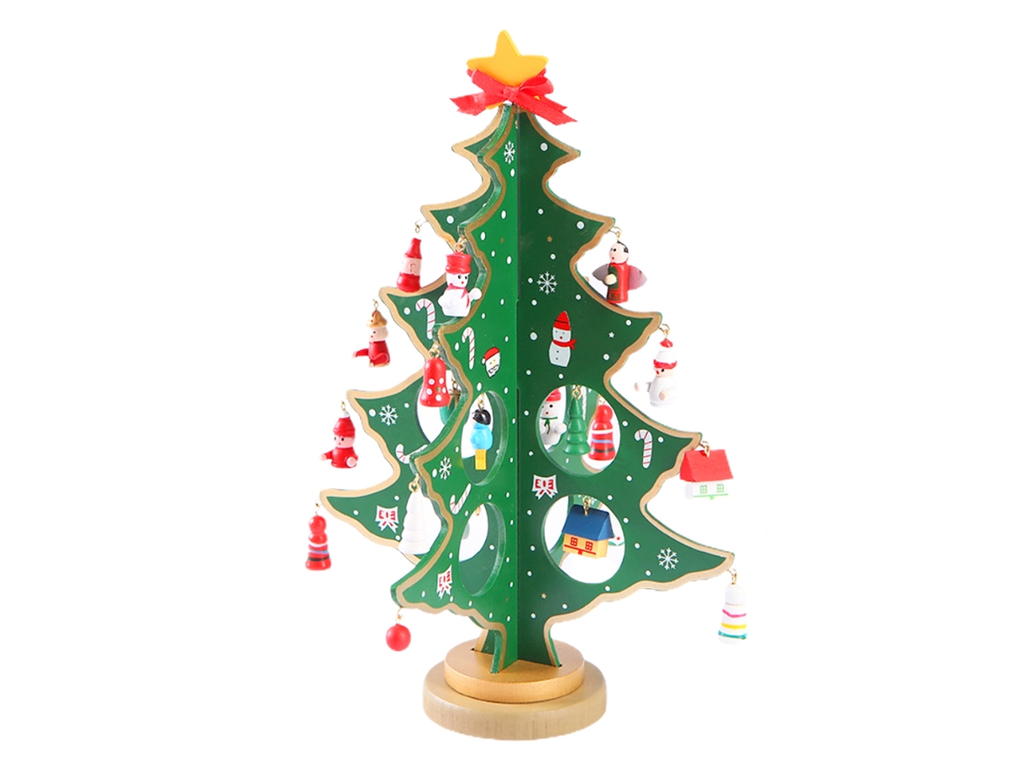 Mini árbol de Navidad de madera para decorar la mesa: regalo para niños