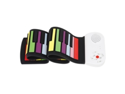 Piano electrónico plegable Eifson de 49 teclas, 8 timbres y 6 canciones de demostración educativa (color)