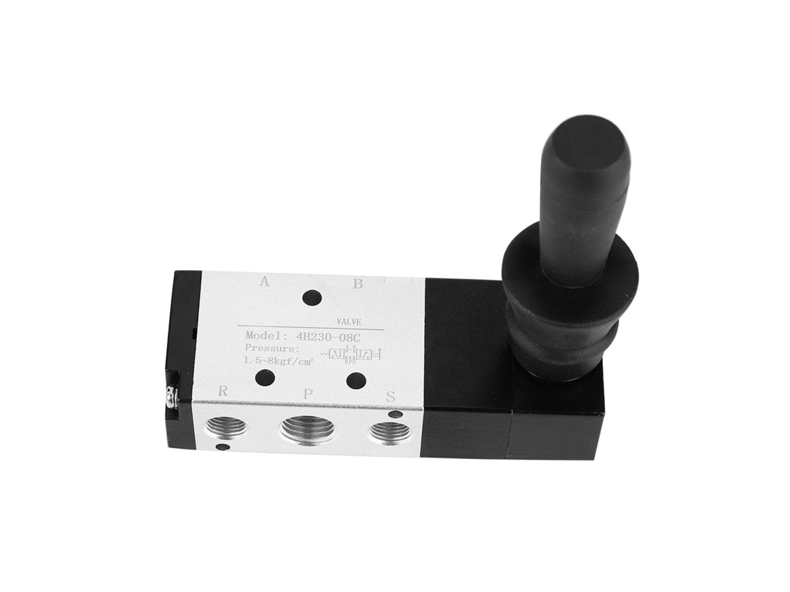 Válvula de control neumática manual de 5 puertos y 3 posiciones, palanca manual, 0~0,8 mpa (4h230-08)