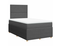 Maison Exclusive - Cama Box Spring Con Colchón Tela Gris Oscuro 120x190 Cm