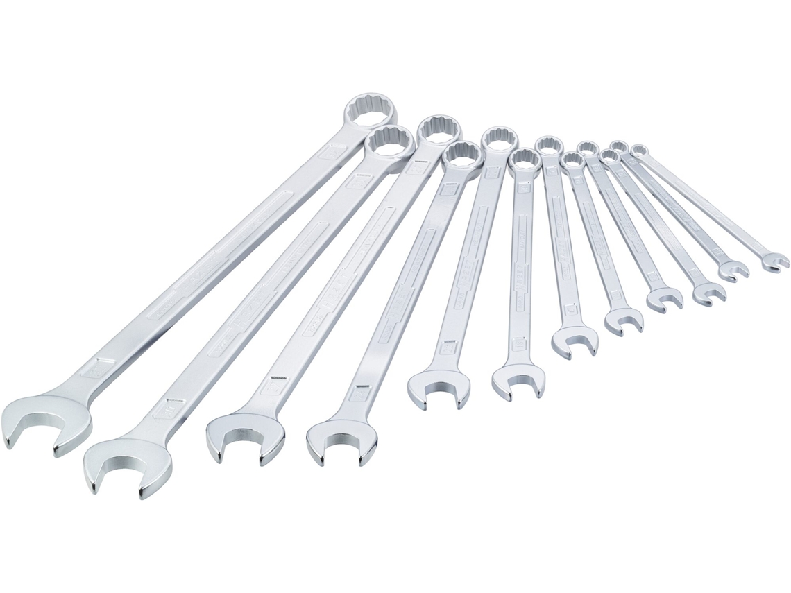 Llave combinada extralarga diseño delgado 600LG/12 Perfil de tracción hexagonal doble exterior 10 – 32 Número de herramientas: 12 HAZET