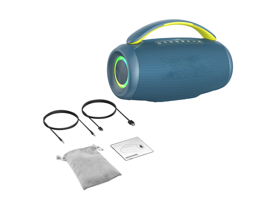 Altavoz Inalámbrico 60w Con Graves Potentes Y Luces Rgb, Portátil Para Fiestas En El Hogar Y Exteriores, Azul