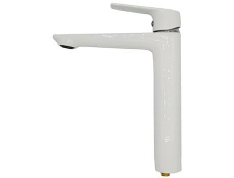 Grifo de Lavabo INVENA Mezclador Muy Alto y Elegante de Pie En Blanco/Cromo