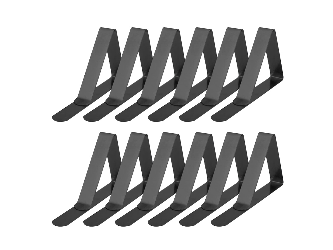 12 uds. Pinzas para Manteles de Acero Inoxidable Ajustables para Mesa de 1,5 Pulgadas de Espesor, Soporte para Manteles EIOORORRIY