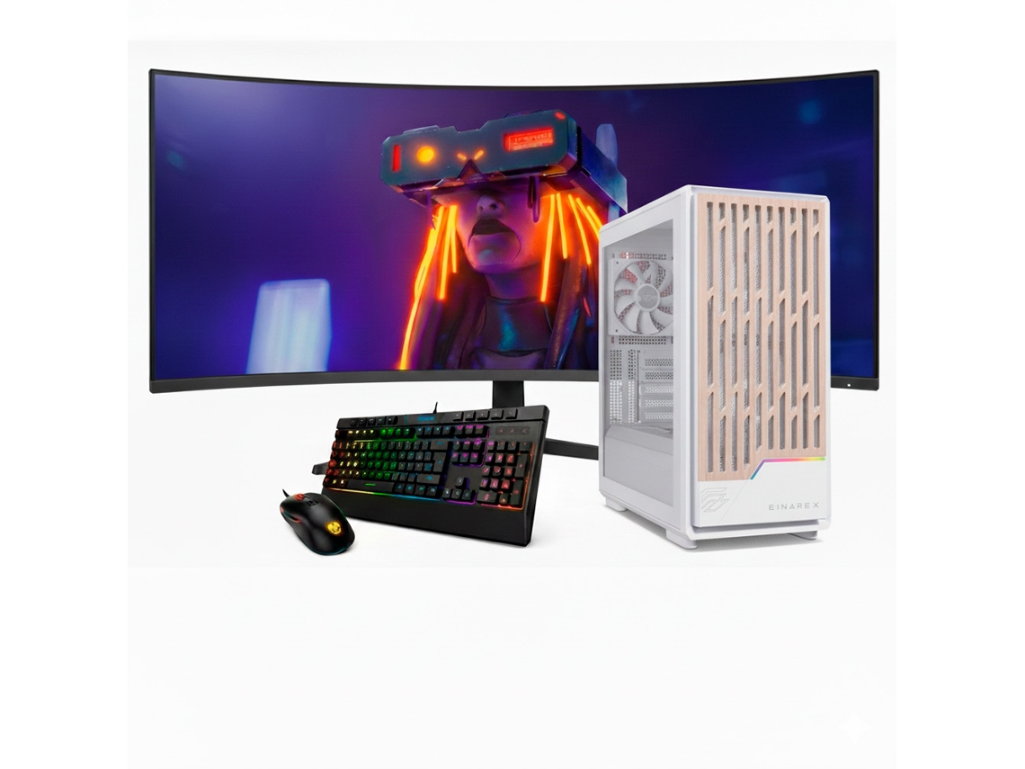 Neo-pc Gaming Intel I7 14700kf / 9070 Xt / 16gb Ram / 2tb Nvme / Windows 11 Pro / Monitor Curvo 34” Qhd 165hz / Einarex Blanco