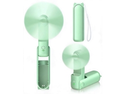 Mini Ventilador Portátil 2 En 1 Con Batería Externa, Diseño Compacto Para El Verano Henten Home 1200 Mah Verde