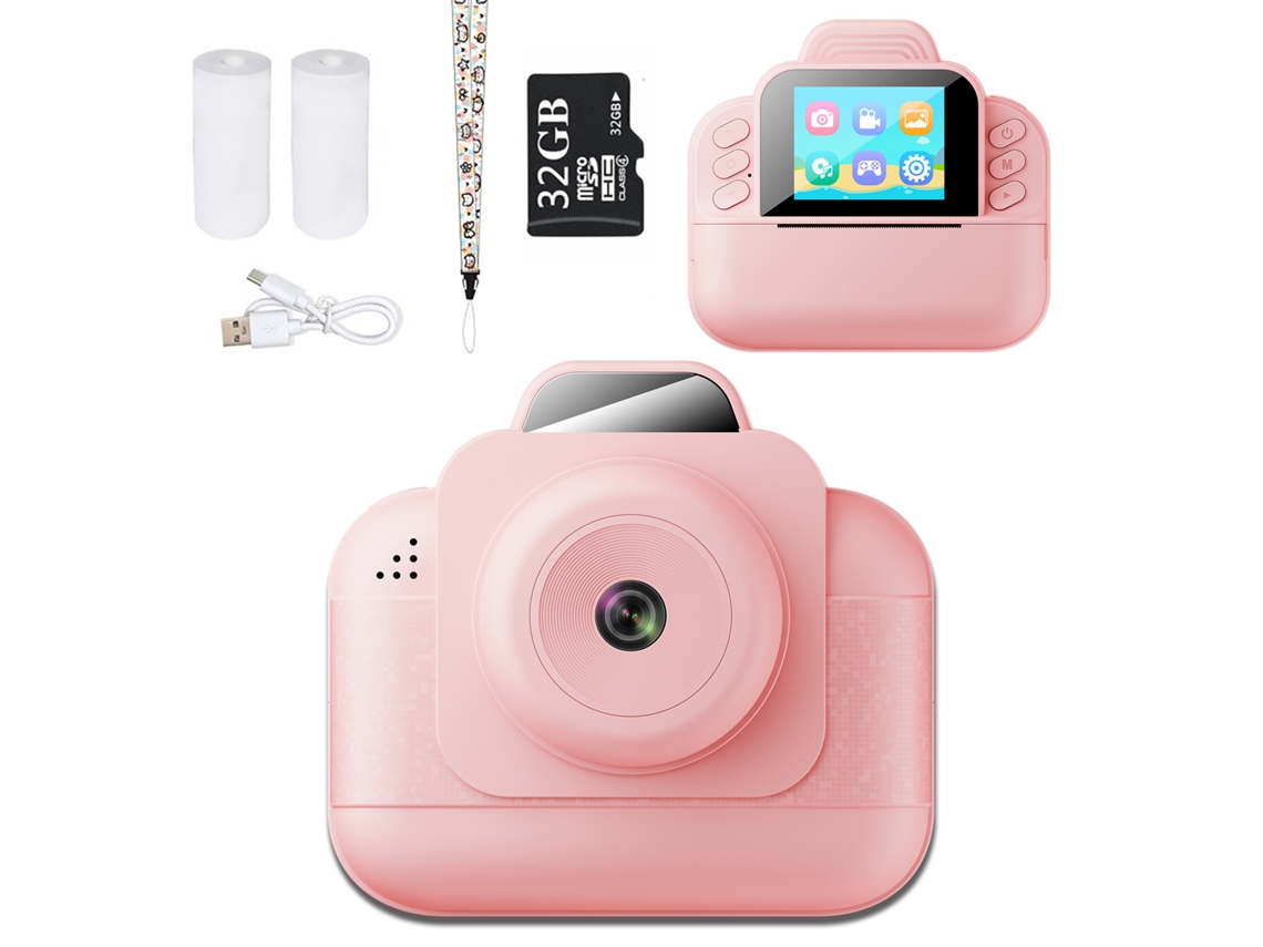 Câmera Instantânea 1080p para Crianças, Inclui Cartão de Memória de 32 Gb CZHHMART (rosa)