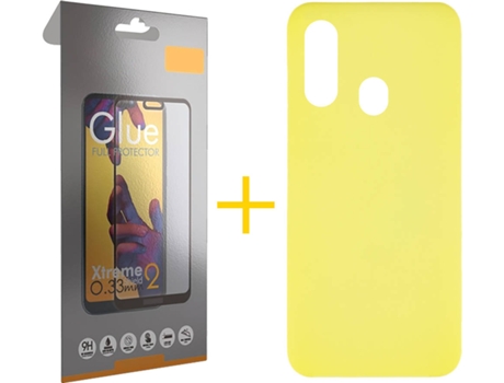 Carcasa + Protector de Pantalla Samsung A20e SKYHE Full Amarillo