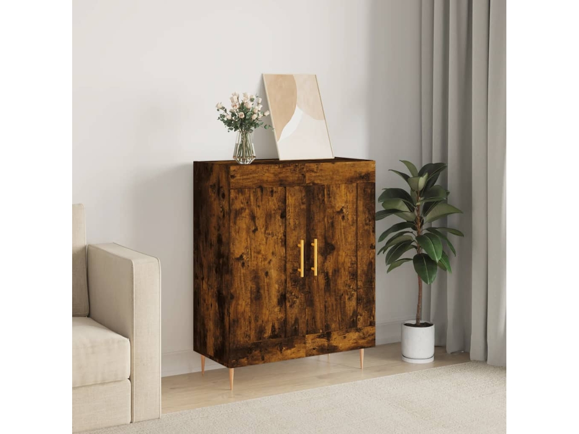 Aparador de madera de ingeniería roble ahumado 69.5x34x90 cm VIDAXL