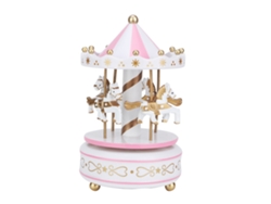 Caja De Música Con Forma De Carrusel, Regalo De Navidad, Boda, Decoración De Cumpleaños, Blanco, Rosa