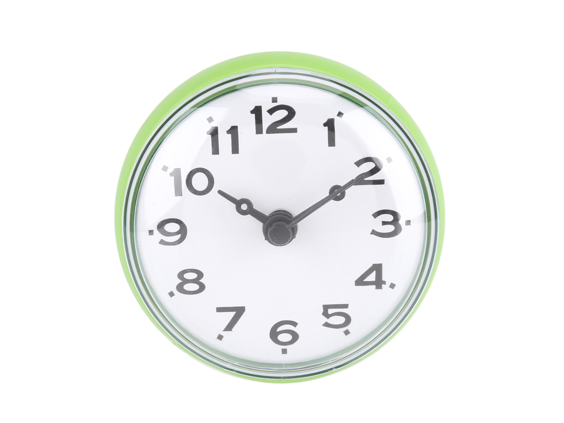 Reloj De Pared Impermeable Con Ventosa Para Baño, Tocador Y Decoración - Verde
