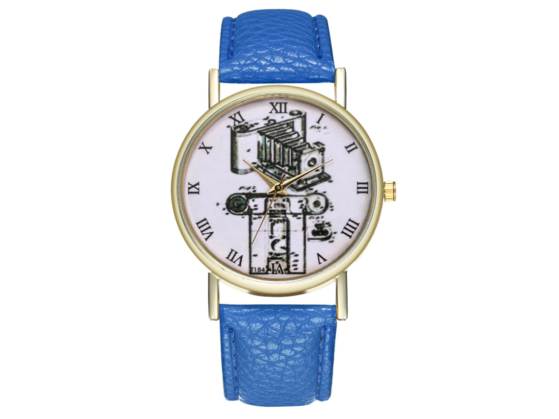 Reloj De Cuarzo Zhoulianfa T303-a Para Mujer Y Hombre, De Cuero, Estilo Ejecutivo, Azul.