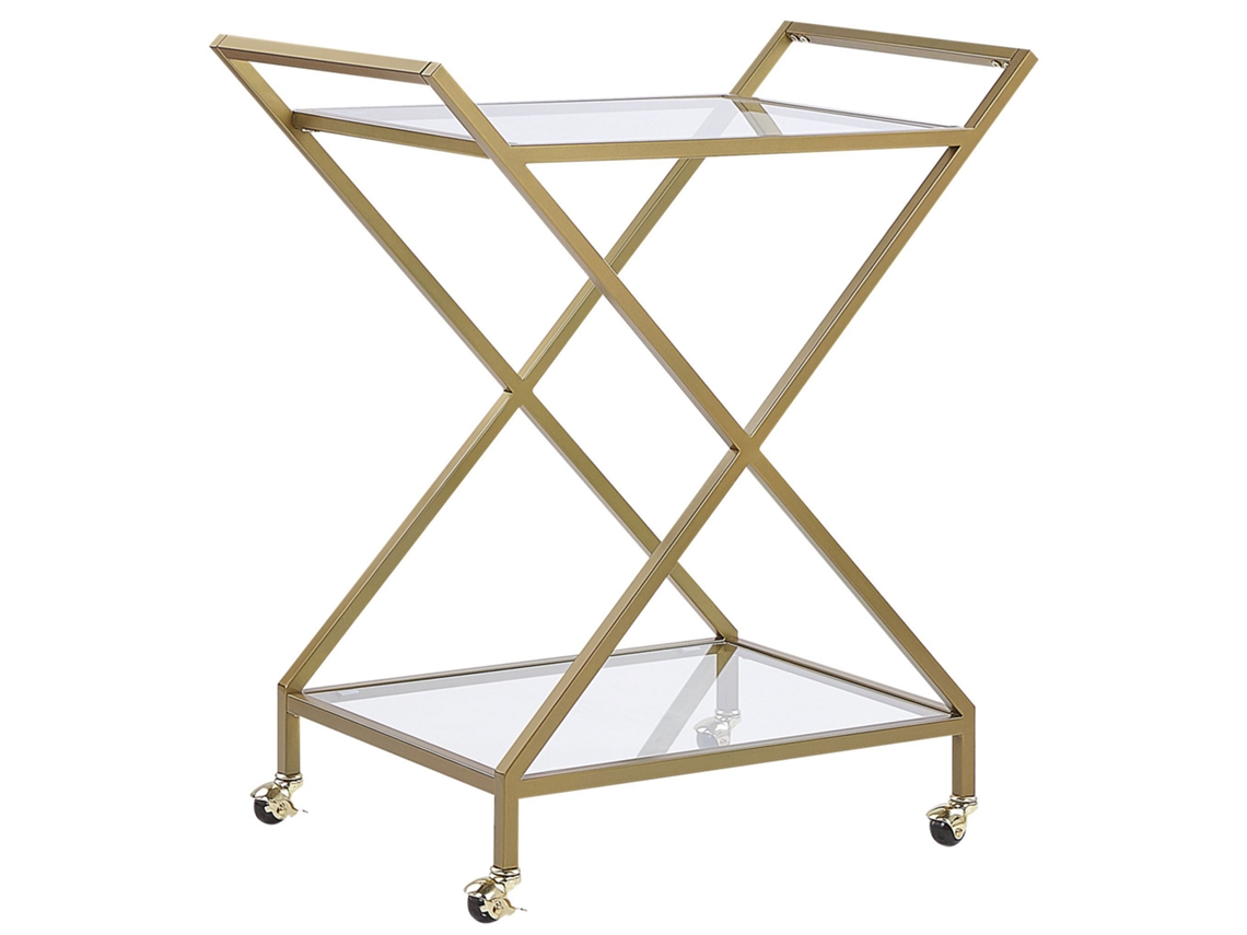 Carrito de cocina BELIANI Ivera de Hierro Dorado 78x44x84