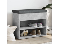 Mueble Zapatero | Banco Zapatero Madera De Ingeniería Gris Hormigón 62x32x50 Cm