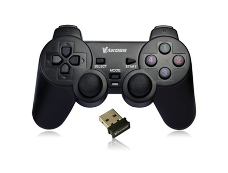Mando Inalámbrico Para Videojuegos VAKOSS Gp-3925Bk Usb Negro Pc Playstation 3