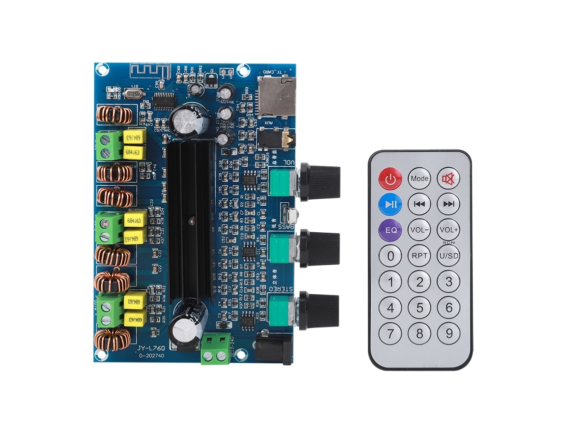 Yncm2026-placa De Amplificador Digital Bluetooth De Alta Potencia Módulo Potenciómetro 2.1 Canales Jy760