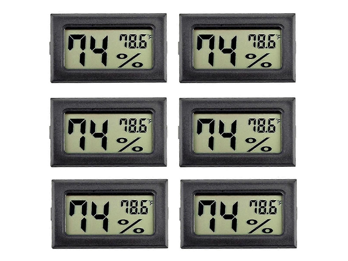 Mini higrómetros digitales para interiores (paquete de 6)