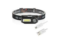 Linterna frontal LED recargable por USB, impermeable, 180 lúmenes, 100 lúmenes (XPE), 6 modos (negra), Yizhood (COB)