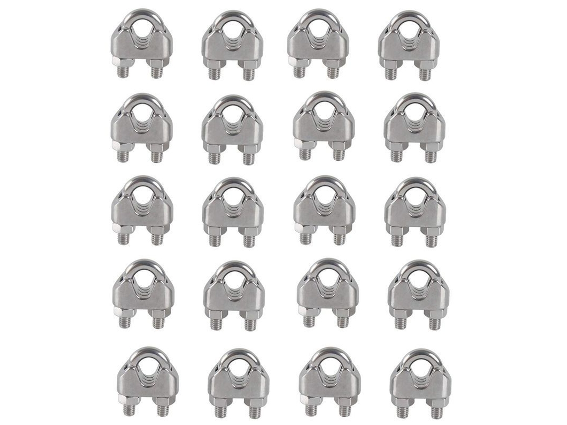 Abrazadera Para Cable De Acero Inoxidable 304, Tipo U, Tamaño M3, Para Cable De Acero De 3 Mm, 20 Unidades.