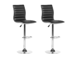 Conjunto de 2 bancos de bar BELIANI Lucerne de Pele sintética Preto 40x39x116