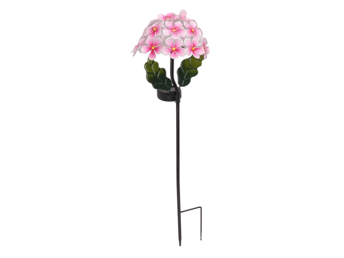 Bj-lâmpadas Solares Para Jardim Led Exteriores Decorativas Hortênsia Rosa Impermeáveis