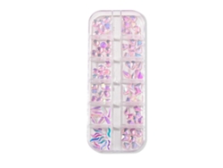 Diamantes de imitación para uñas, joyería con base plana y caja de almacenamiento para manualidades, decoración de ropa y zapatos (02 Hengrongshen)
