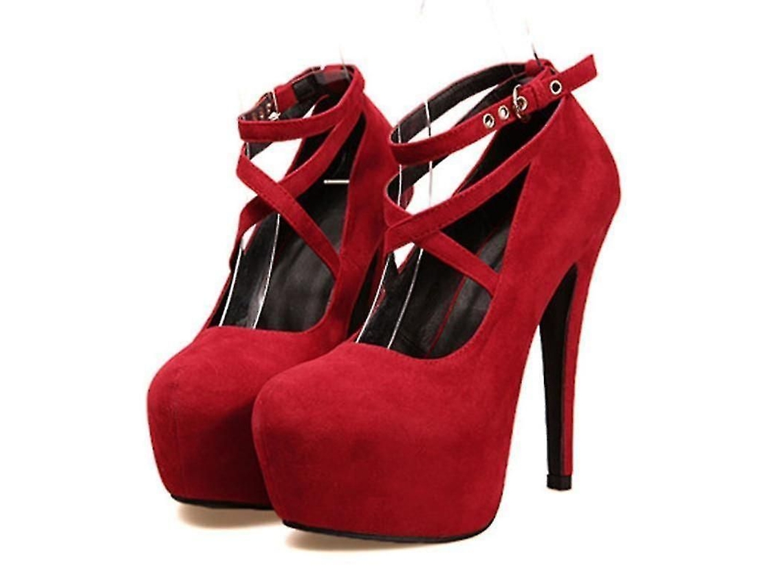 2026-zapatos De Tacón Alto Para Mujer Pumps De Boda Fiesta Material Gamuza Plataforma 11cm Cierre Hebilla