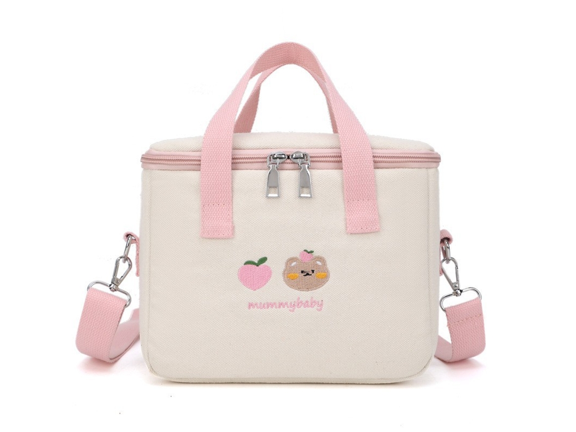 Lonchera térmica con forma de oso, perfecta para llevar útiles escolares. Rosa Hexinyigjly