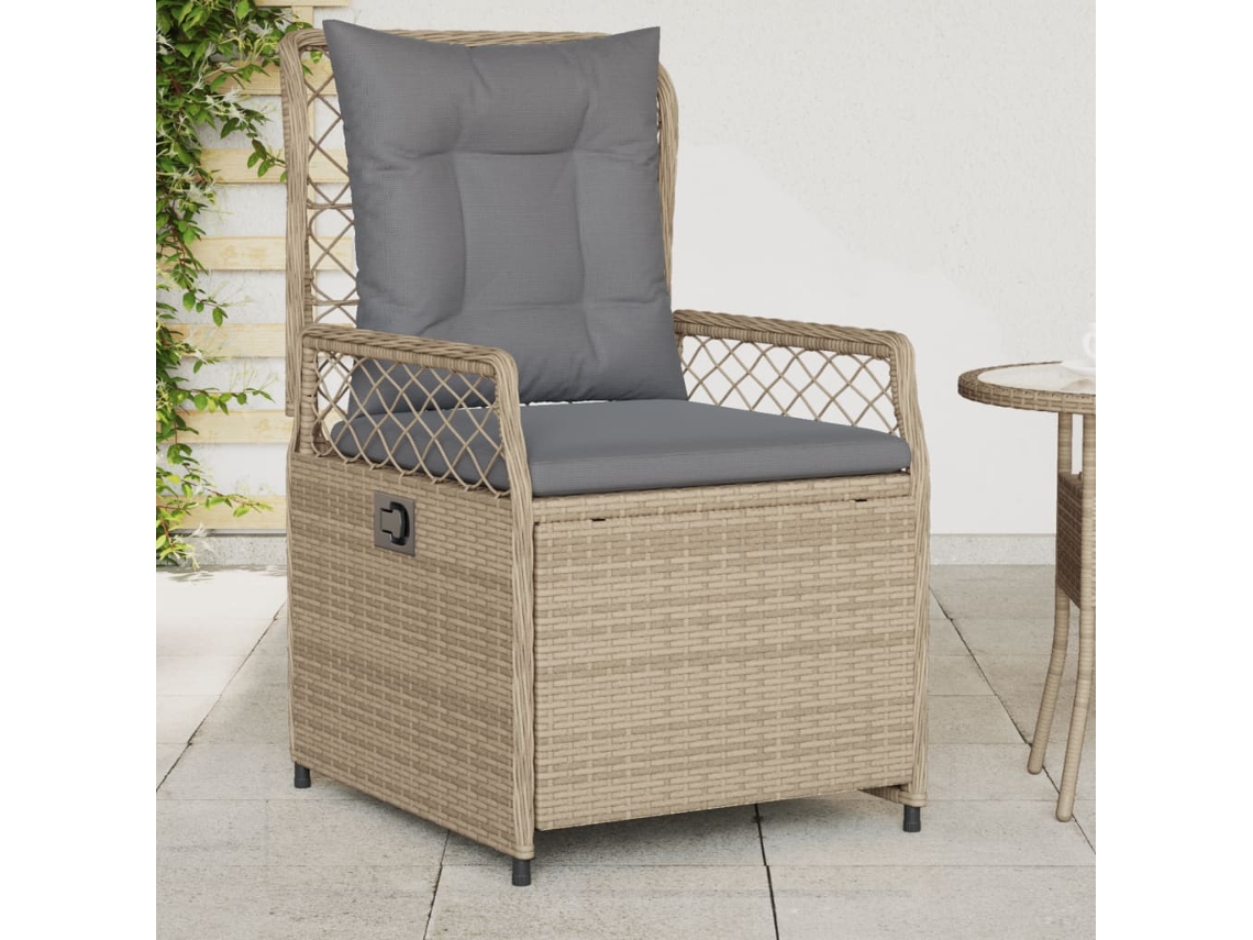 Sillas de jardín reclinables DKD Home Decor de 2 piezas, beige, ratán