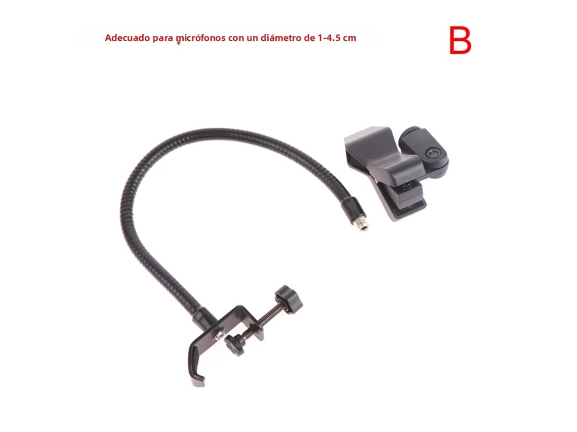 Soporte de micrófono flexible con cuello de pato y pinza de mesa, ideal para estudios de radiodifusión y grabación. Mdug (b)