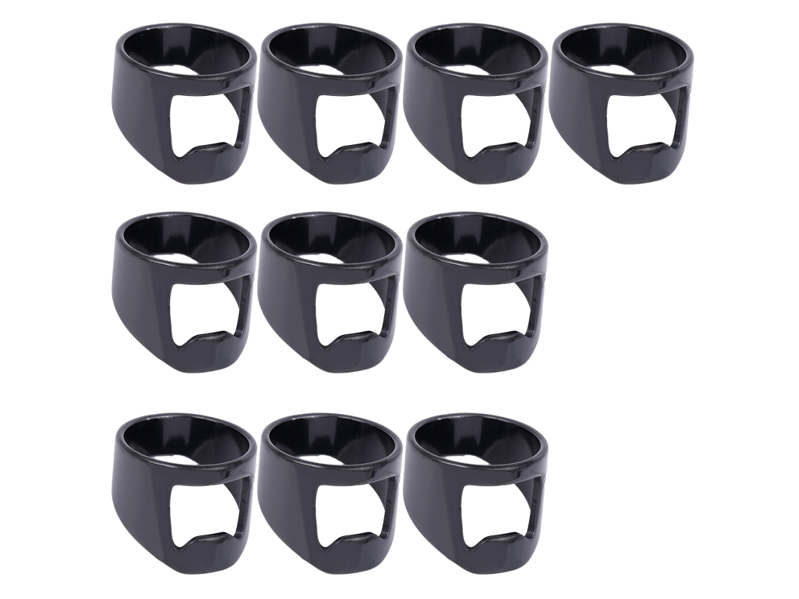 Abridor de botellas de acero inoxidable con forma de anillo (10 unidades), práctico y práctico para cerveza.