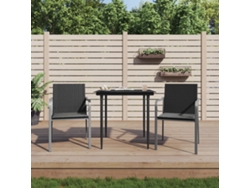 Sillas de jardín con cojines (2 unidades, 56 x 59 x 84 cm), mimbre sintético negro, DKD Home Decor