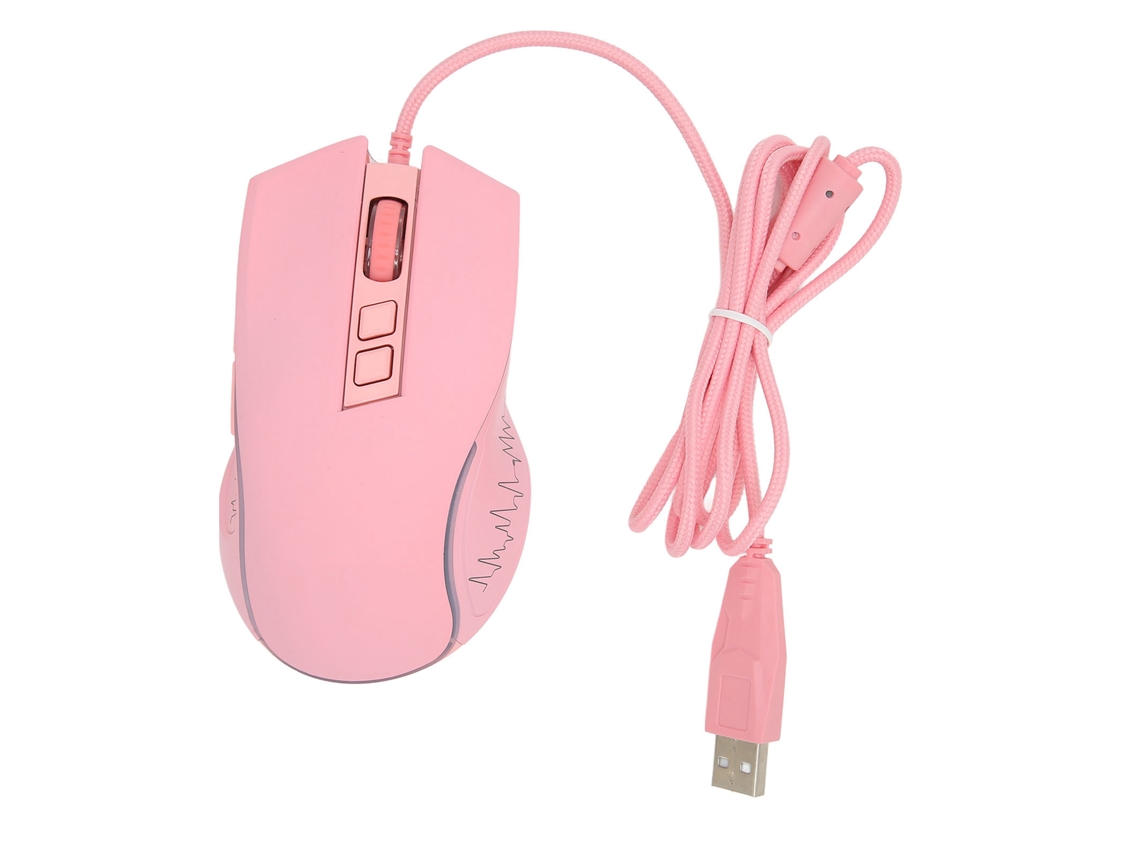 Rato Gamer Usb2.0 Com 4 Dpi Ajustáveis Rgb Ergonomico Sensor Óptico Para Laptop Gaming Escritório Lar Rosa