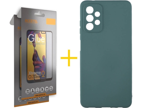 Kit Funda + Protector de Pantalla Samsung A32 5G ACCETEL Cristal Templado 5185 Verde