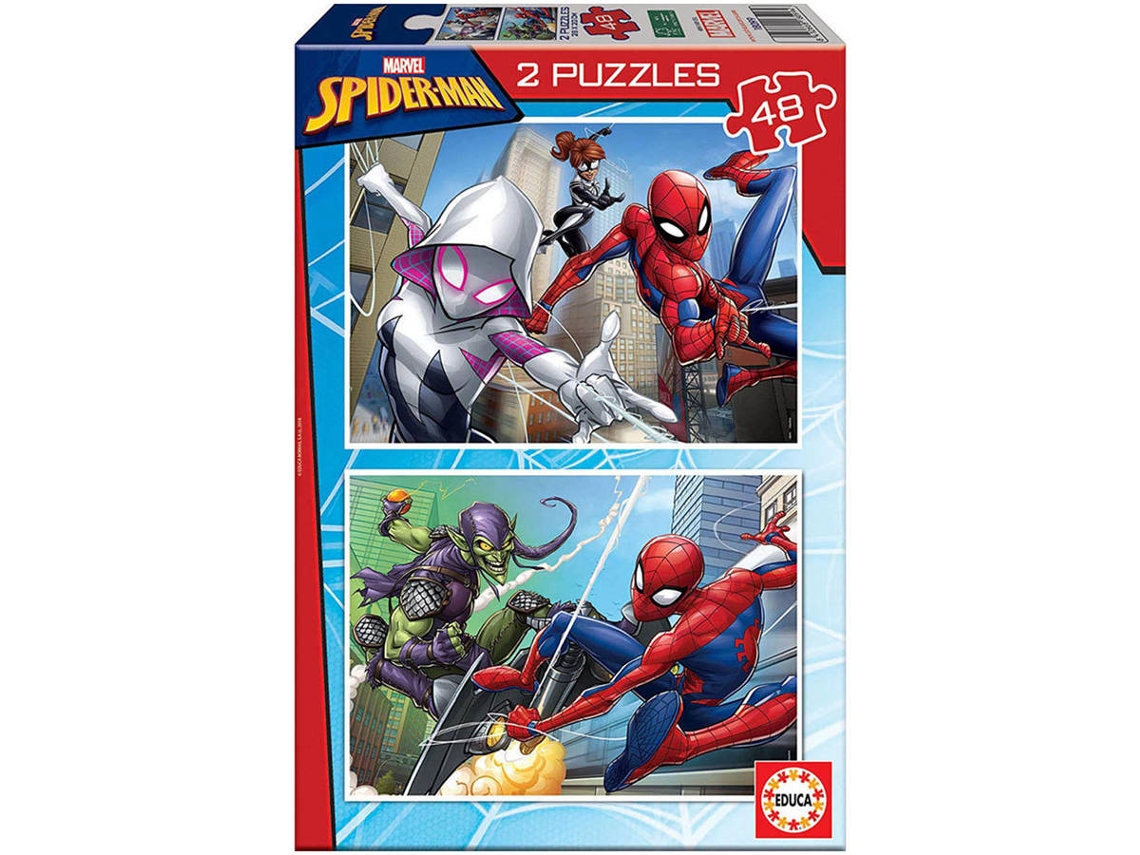 Puzzle EDUCA 2x Puzzle 48 Spiderman (Edad Mínima: 3 Años - 96 Piezas)