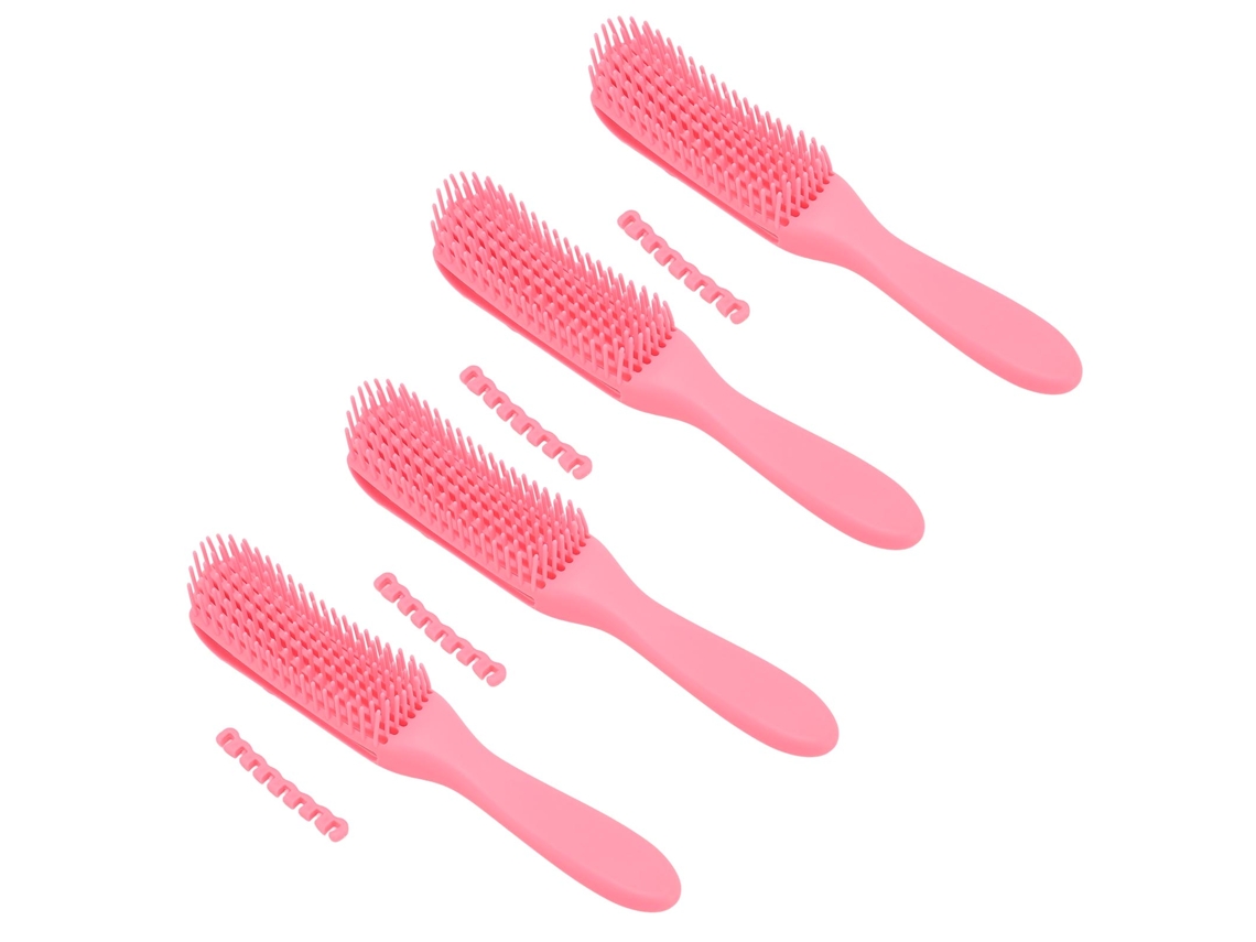 4pcs Cepillo Desenredador 8 Filas Pelo Fino Peine Ajustable Ancho Masaje Hueco