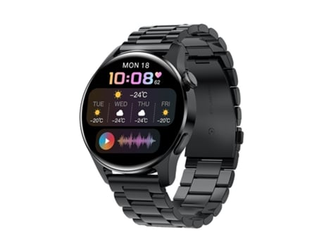 Smartwatch, pantalla curva de 1,28 pulgadas, 15 días de autonomía en espera, apto para iPhone y Android, Negro CHRONUS
