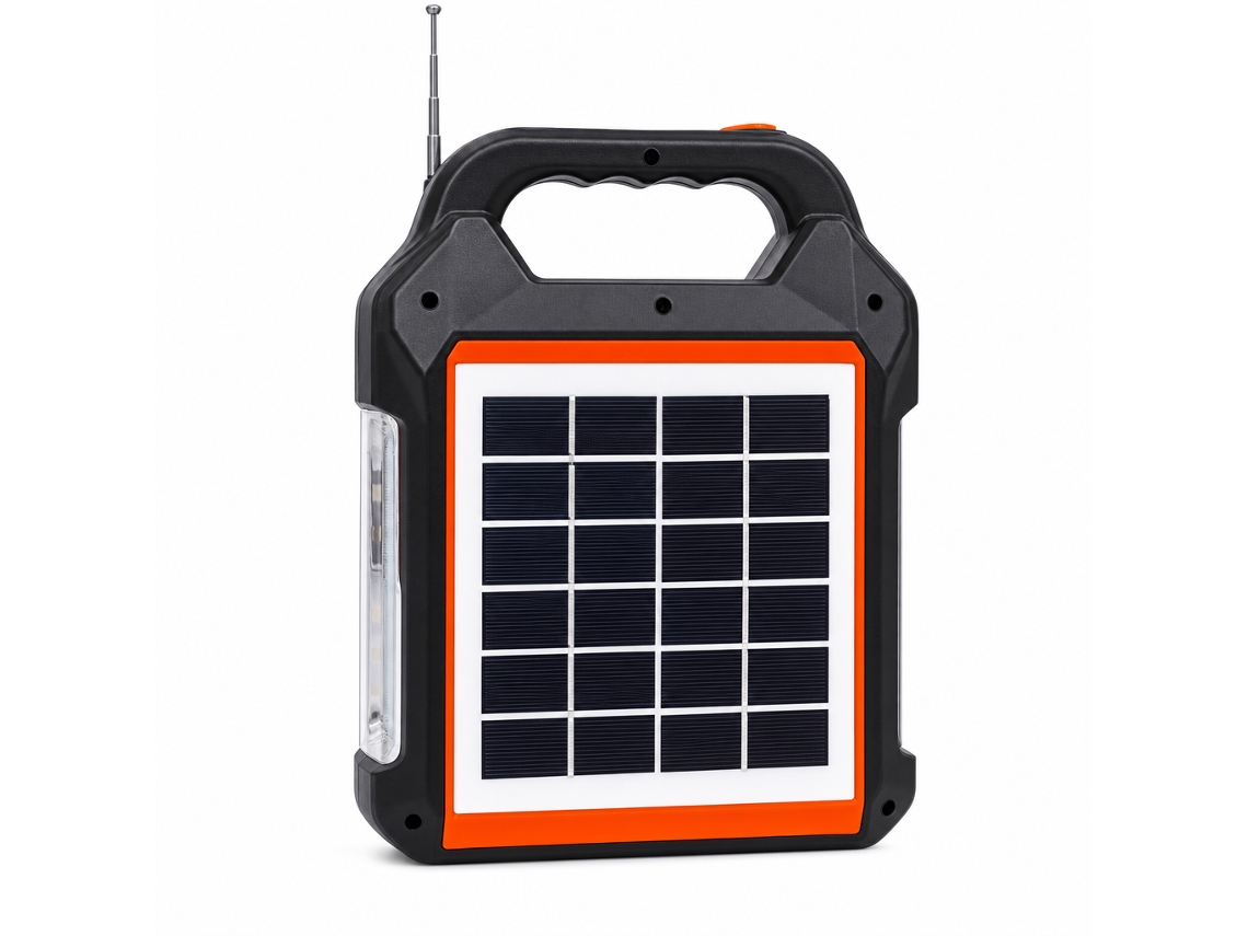 Generador Solar Polski Negro 3600mah Portátil Compacto Para Camping Y Emergencias