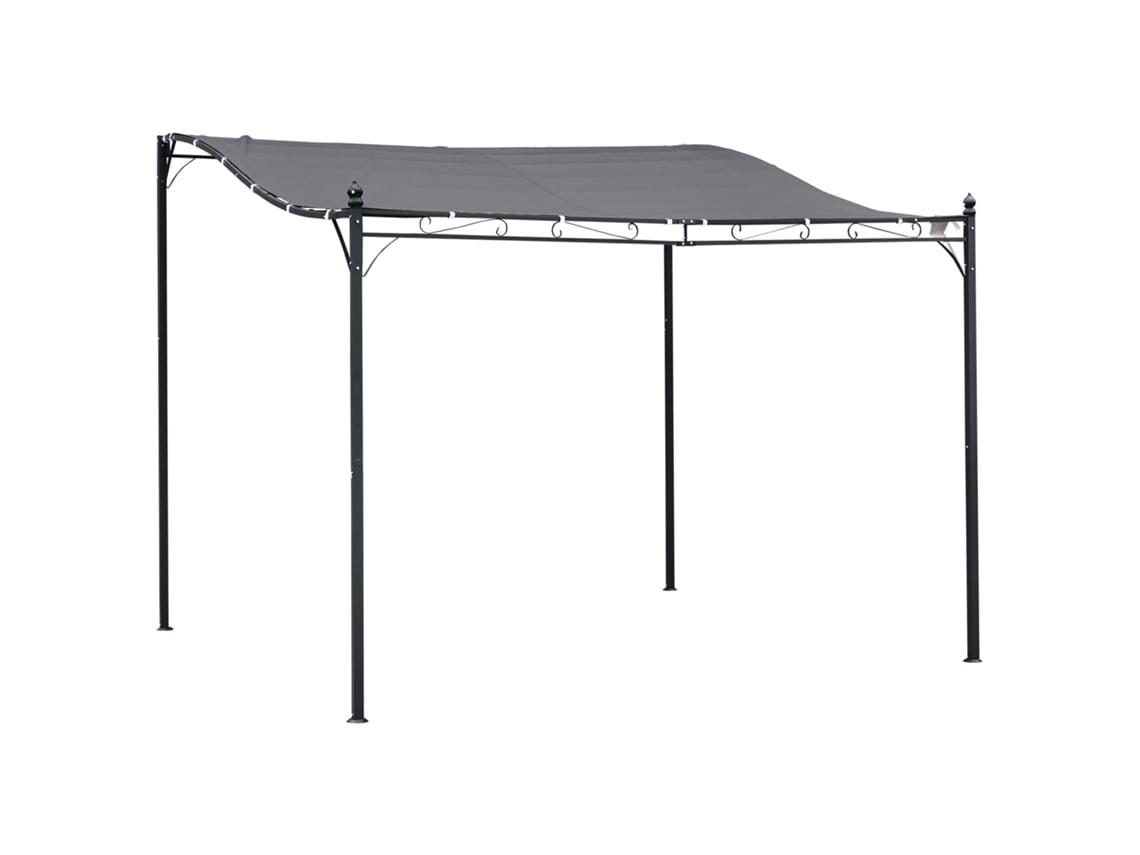 VPMKP - Pérgola Outsunny jardín 3x3 m estructura metálica impermeable poliéster UV beige