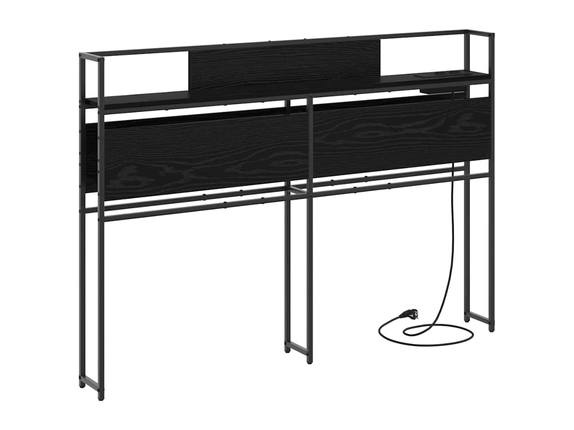 Maison Exclusive - Cabecera De Almacenamiento Con Estante Roble Negro 135 Cm