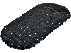 Alfombrilla De Baño Suave (36 X 69 Cm), Negra, De Pvc Liso, Lavable En Profundidad, Para Uso Doméstico.
