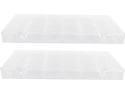 Caja organizadora de manicura de 2 piezas con múltiples compartimentos para accesorios de uñas. SFUSHOS