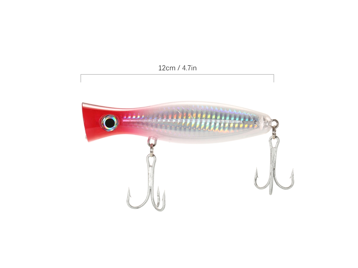 Señuelo Artificial Tipo Popper Grande De 12 Cm Y 45 G Con Ojos 3d Y Anzuelo De Acero Inoxidable Para Pesca En Agua Dulce Y Salada.