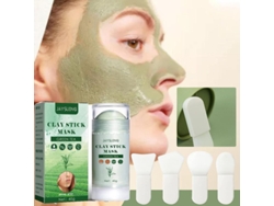 Mascarilla De Arcilla Con Té Verde Y 4 Cepillos De Silicona Para Una Limpieza Profunda Y Eliminación De Puntos Negros.