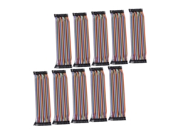 Paquete De 10 Cables De Conexión Planos, 40 Contactos, 20 Cm, Alto Aislamiento.
