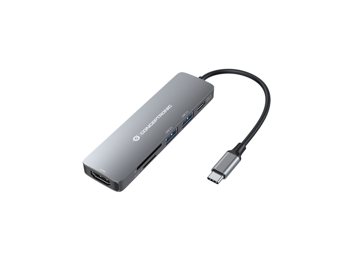 Hub CONCEPTRONIC Donn11g (USB-C - Gris)