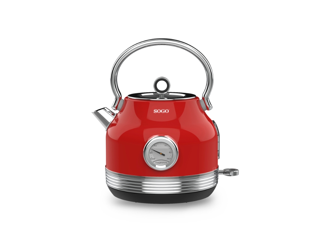 Hervidor Retro SOGO Ket-Ss-7760 2200W 1,8L Rojo Resistencia Oculta Rojo