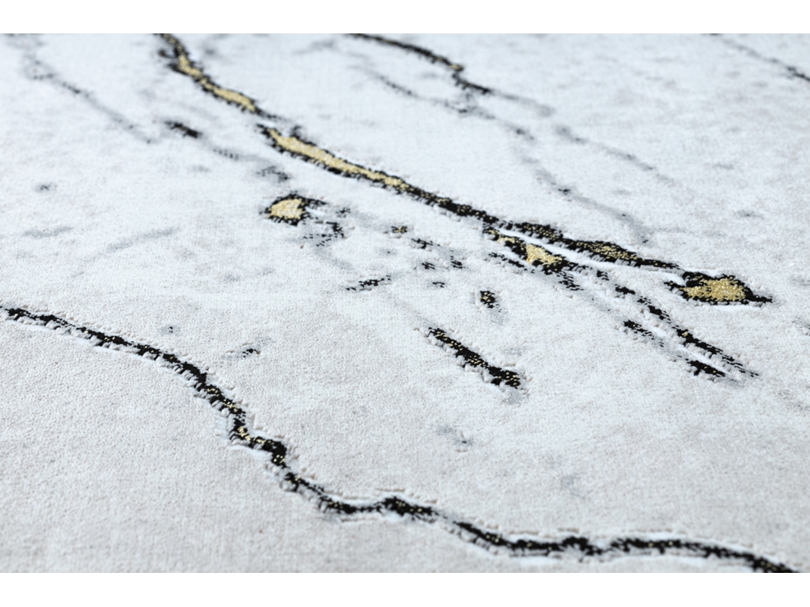 Alfombra Gloss Moderno 529A 53 Mármol, Roca, Elegante, Glamour Marfil/Beige (80 x 150 cm)